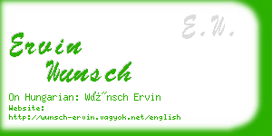ervin wunsch business card